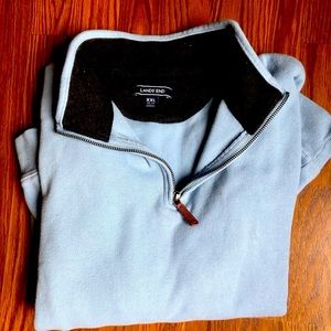 Men’s 3/4 zip pullover. Lands End. XXL. Light blue